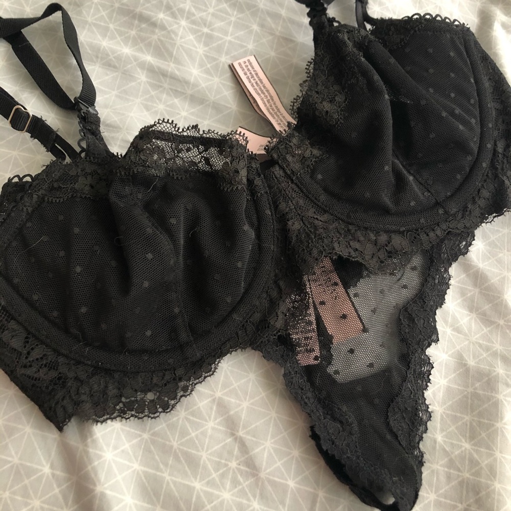 Polka dot lace Wicked bra and panty set